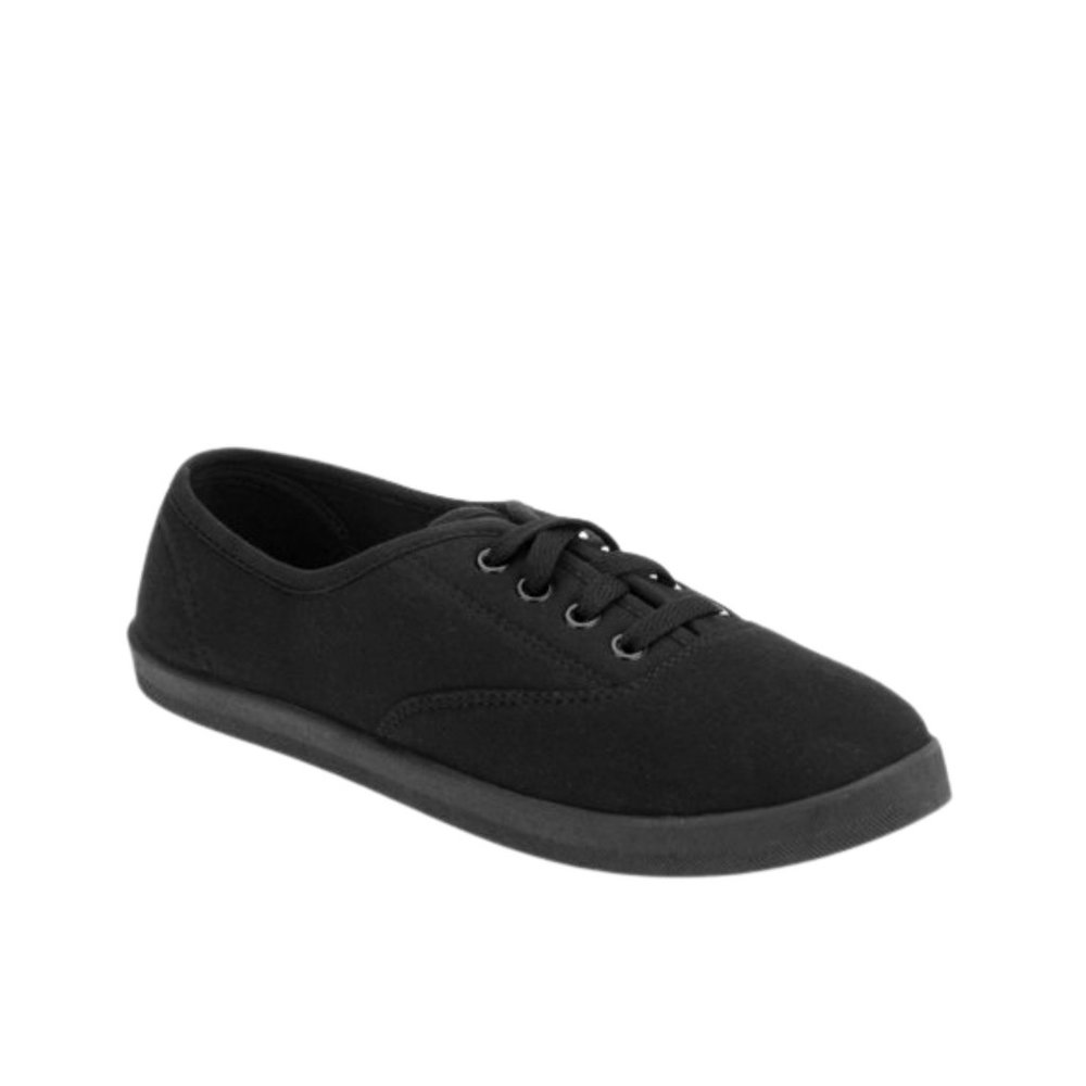 George Womens Casual Black Canvas Lace Up Shoes